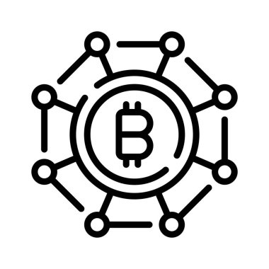 Bitcoin ağ ağının düzenlenebilir bir ana hat simgesi