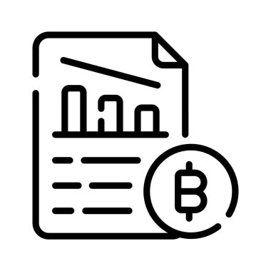 Ayrıntılı bitcoin rapor dosyasının en iyi doğrusal simgesi