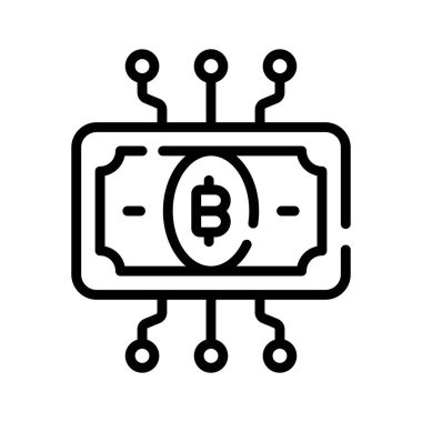 Bitcoin para biriminin düzenlenebilir bir taslak simgesi