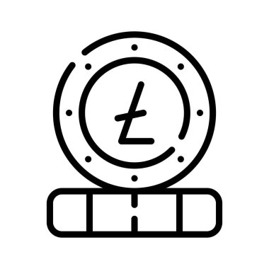 Litoin şifreleme madeni parasının modaya uygun ana simgesi