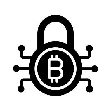 Bitcoin güvenlik kilidinin büyüleyici bir simgesi.