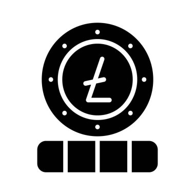 Litoin şifreleme madeni parasının modaya uygun simgesi