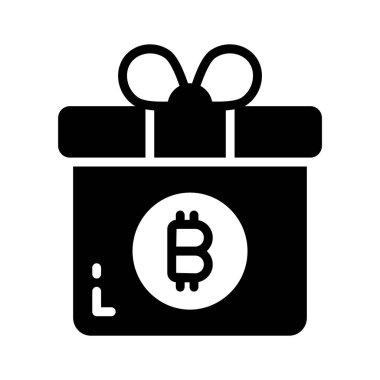 Bitcoin hediye paketinin modaya uygun bir simgesi