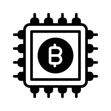 Bitcoin işleme çipinin kabartma simgesini düzenlemek kolay