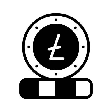Litoin şifreleme madeni parasının modaya uygun simgesi