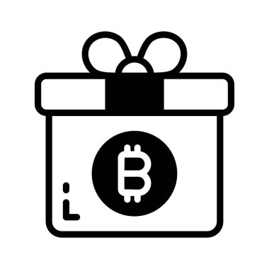 Bitcoin hediye paketinin modaya uygun bir simgesi
