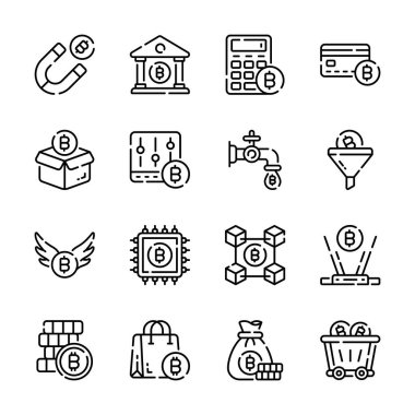 Bu inanılmaz bitcoin destesini ve blok zinciri ana hatları biçim simgelerini alın