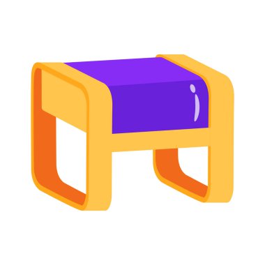 Ayak taburesi tasarımının dekoratif 2d simgesi