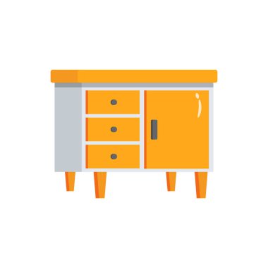 Dolap masası ünitesinin modern 2d simgesi