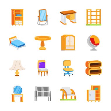 Evin içini gösteren bu el çantası 2d biçim simgelerini al