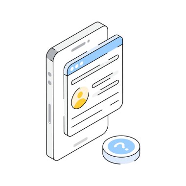 Profesyonel bir web profilinin bu izometrik dış hat simgesini yakala