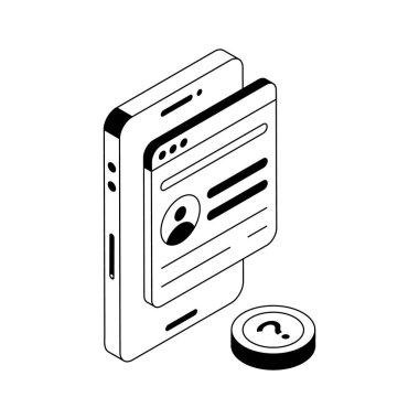 Profesyonel bir web profilinin bu izometrik dış hat simgesini yakala