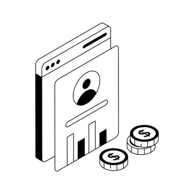 Bir ticaret profilinin izometrik biçim simgesi hazır