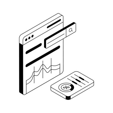 Ayrıntılı site analizinin izometrik ana hatları simgesine bakın