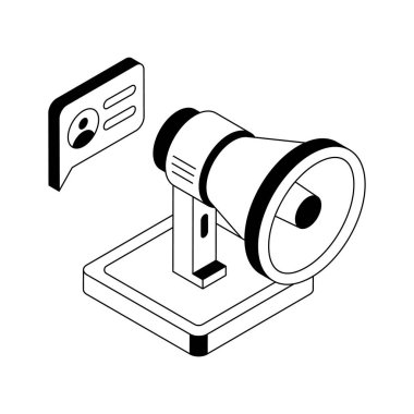 Çevrimiçi tanıtımı vurgulayan bu iyi hazırlanmış izometrik simgeyi al