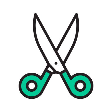 Terzi makasının kabartma biçimi simgesini kullanmak kolay