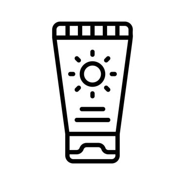 Yaz güneş kremi tüpünün bu inanılmaz doğrusal simgesini alın