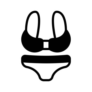 Kabartma şeklinde dizayn edilmiş bir plaj bikini ikonu.
