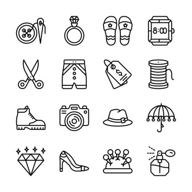 Premium kullanıma hazır, yaratıcı tasarlanmış moda ekipmanları seti.