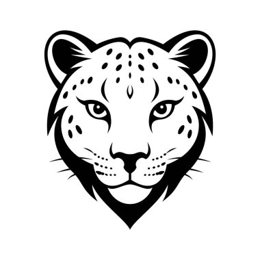 Kar leoparı yüzünün odaklanmış bir sembolü