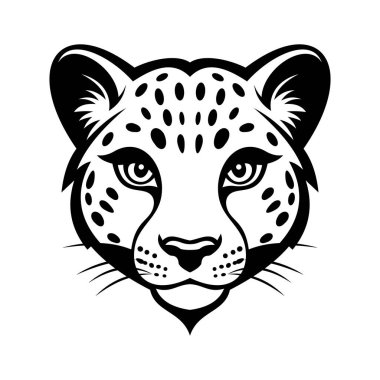 Benekli bir çita maskot yüzü sembolü.