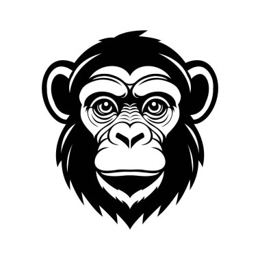 Şempanze maskotunun kabartma simgesini kullanmaya hazır