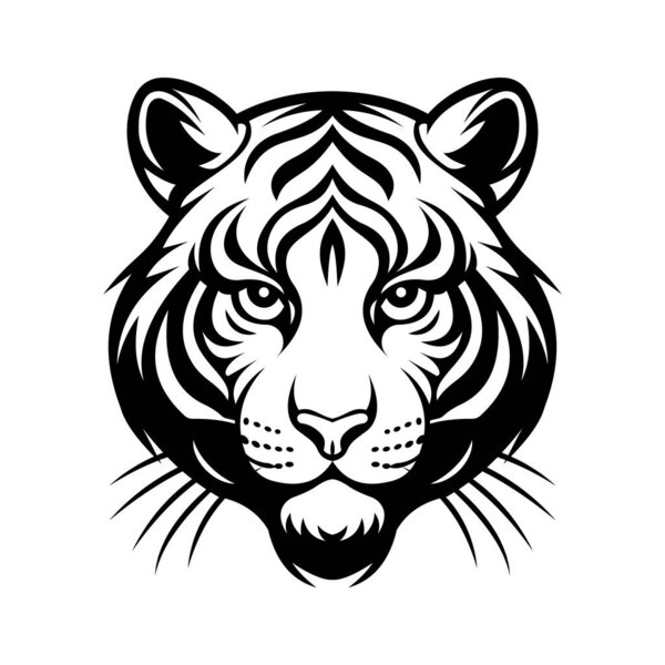 A glyph icon of tiger mascot face