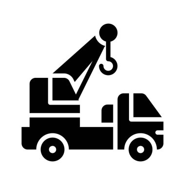 Etkin çekici kamyonunun premium glyph simgesi