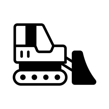 İnşaat buldozer makinesinin görsel çekiciliği simgesi
