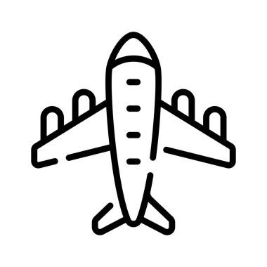 Ticari uçak uçuşunun görsel olarak çekici doğrusal simgesi