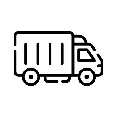 Yüklü kargo kamyonunun modaya uygun taslak simgesi