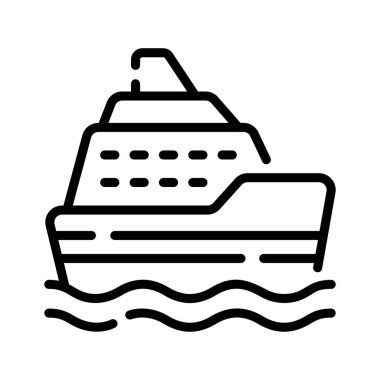 Yolcu gemisi güvertesinin kişiselleştirilebilir bir taslak simgesi