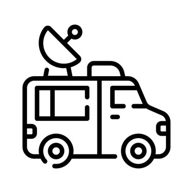 Canlı haber aracının iyi tasarlanmış doğrusal simgesi