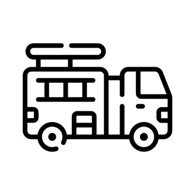 İtfaiyeci kurtarma kamyonunun doğrusal simgesini düzenlemek kolay