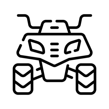 Sportif dörtlü bisikletin modaya uygun bir taslak simgesi