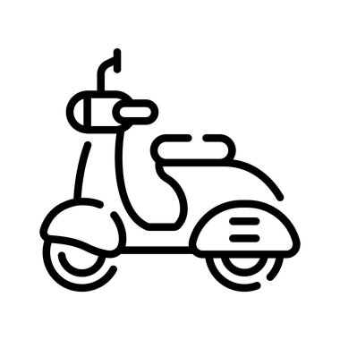 İki tekerlekli scooter sürüşünün bu doğrusal simgesini tut