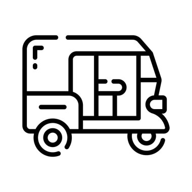 Üç tekerlekli tuk tuk 'un doğrusal simgesini düzenlemek kolay