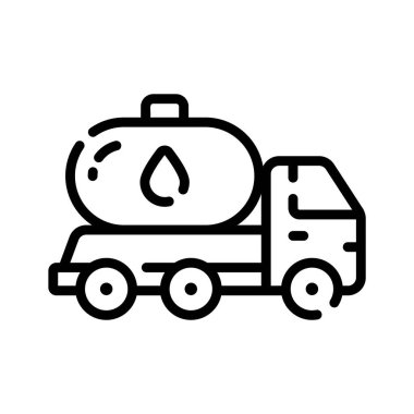 Yakıt tankeri kamyonunun birinci sınıf doğrusal simgesi