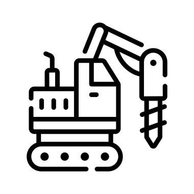 Tünel sondaj aracının modaya uygun bir doğrusal simgesi