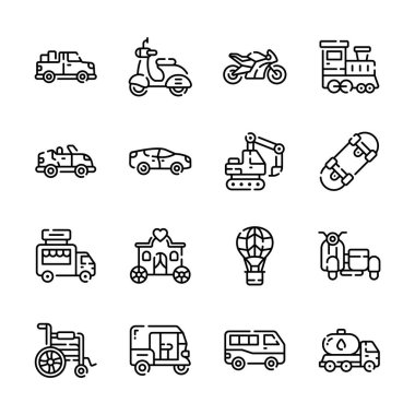 Bu modaya uygun taşıma ve seyahat ana hatları biçim simgelerini yakala