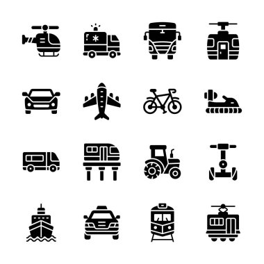 Bu modern ulaşım sembolleri demetini alın