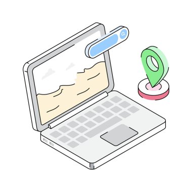 Arama konumunun bu izometrik simgesine bakın