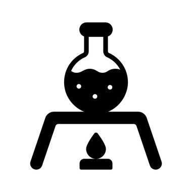 Kimyasal ısıtma laboratuarı deneyini gösteren düzenlenebilir bir sembol.