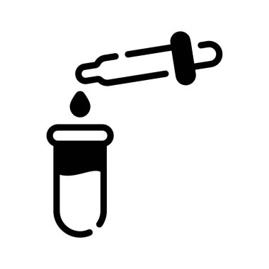 Laboratuvar damlası reaksiyonunun iyi tasarlanmış bir simgesi.