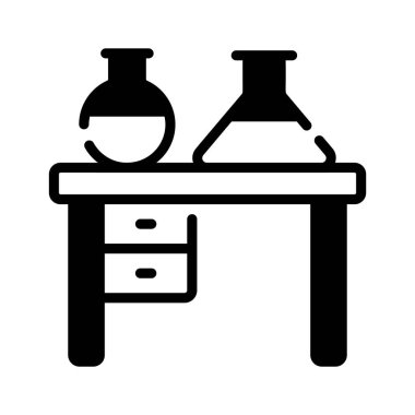 Labaratuar tablo simgesi, glyph biçiminde yaratıcı bir şekilde tasarlandı