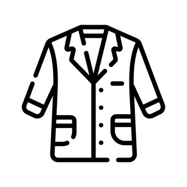 Laboratuvar önlüğünün birinci sınıf çizgisi simgesi, premium kullanıma hazır.