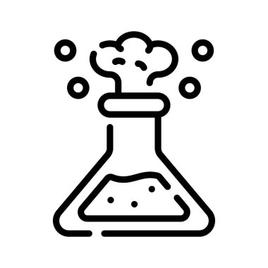 Laboratuvar tepkimesinin iyi tasarlanmış bir çizgi simgesi.