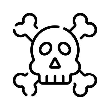 Taslak biçiminde tasarlanmış tehlikeli kafatası ikonuna bir bakın.