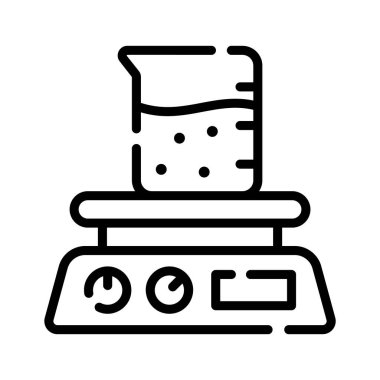 Kimyasal beherli elektrikli ocak, satır biçiminde dizayn edilmiş simge