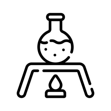 Kimyasal ısıtma laboratuarı deneyini gösteren düzenlenebilir bir taslak simgesi